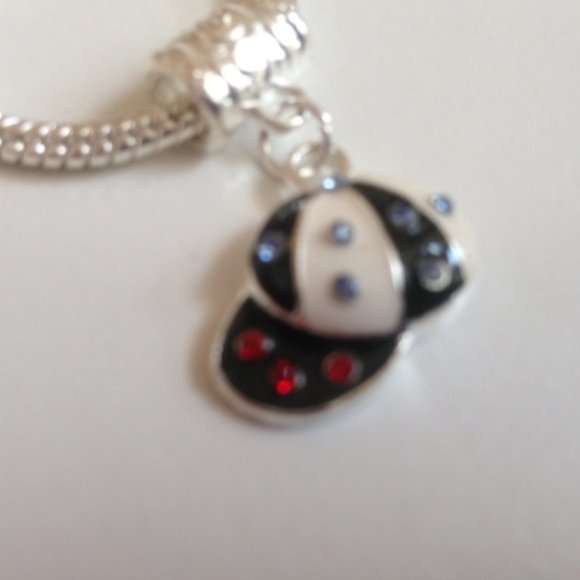 'BASEBALL HAT" Silver Plated Dangling Charm For European Style Charm Bracelets - Picture 2 of 5